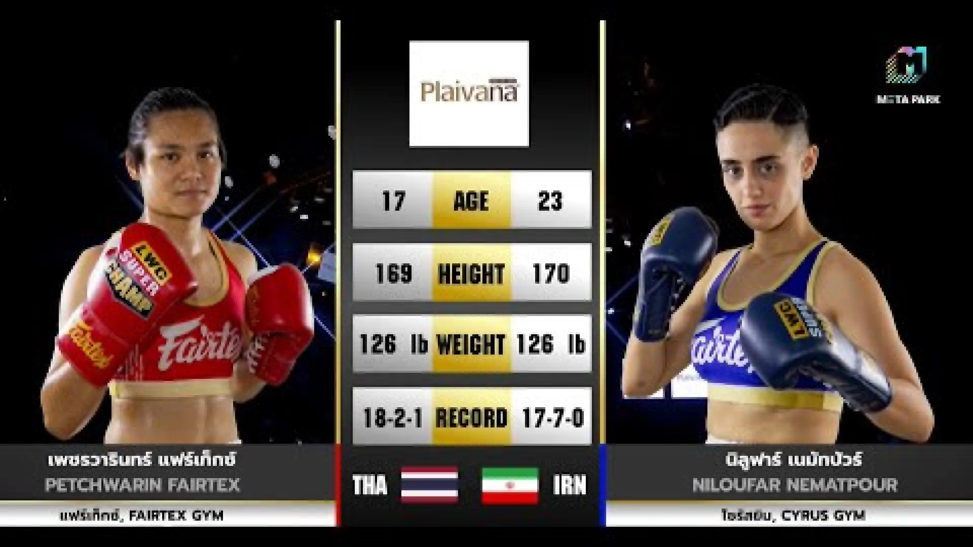 Petchwarin Fairtex vs Niloufar Nematpour (Fight Video)